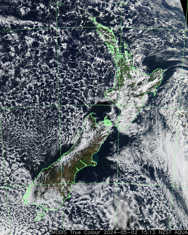 Satellite image of New Zealand